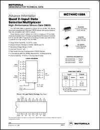 MC74HC158AD datasheet: Quad 2-input data selector/multiplexer MC74HC158AD