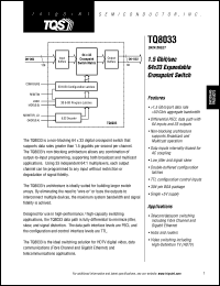 TQ8033 datasheet: 64x33 expandable crosspoint switch TQ8033