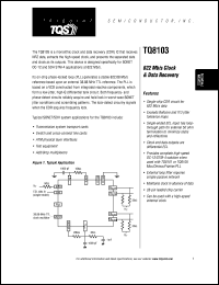 ETF-8103 datasheet: 622 Mb/s clock & data recovery ETF-8103