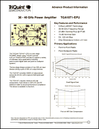 TGA1071-EPU datasheet: 36-40 power amplifier TGA1071-EPU