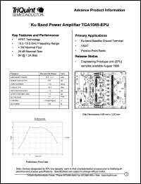 TGA1045-EPU datasheet: Ku band power amplifier TGA1045-EPU