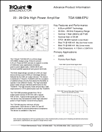 TGA1088-EPU datasheet: 23-29 GHz high power amplifier TGA1088-EPU