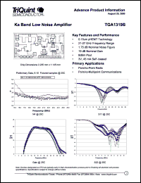 TGA1319B datasheet: Ka band low noise amplifier TGA1319B