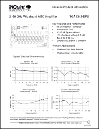 TGA1342-EPU datasheet: 2-20 GHz wideband AGC amplifier TGA1342-EPU
