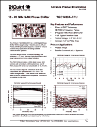 TGC1439A-EPU datasheet: 18-20 GHz 5-bit phase shifter TGC1439A-EPU