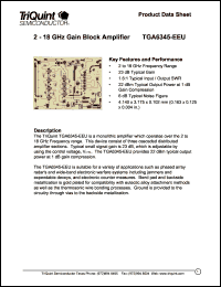 TGA6345-EEU datasheet: 2-18 GHz gain block amplifier TGA6345-EEU