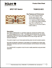 TGS8122-SCC datasheet: SPDT FET switch TGS8122-SCC