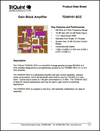 TGA8161-SCC datasheet: Gain block amplifier TGA8161-SCC