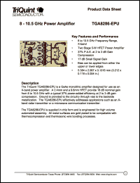 TGA8286-EPU datasheet: 8-10.5 GHz power amplifier TGA8286-EPU