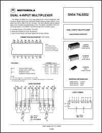 SN54LS352J datasheet: Dual 4-input multiplexer SN54LS352J