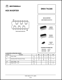 SN74LS05D datasheet: Hex inverter SN74LS05D