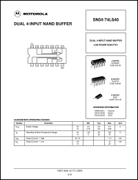 SN54LS40J datasheet: Dual 4-input NAND buffer SN54LS40J