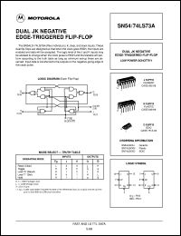 SN74LS73AN datasheet: Dual JK negative edge-triggered flip-flop SN74LS73AN