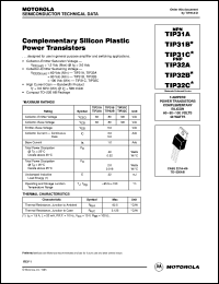 TIP31A datasheet: Complementary silicon plastic power transistor TIP31A