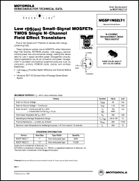 MGSF1N02LT1 datasheet: Small-signal MOSFETs TMOS single N-channel field effect transistor MGSF1N02LT1