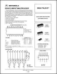 SN54LS157J datasheet: Quad 2-input multiplexer SN54LS157J