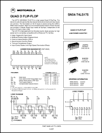 SN74LS175D datasheet: Quad D flip-flop SN74LS175D