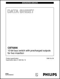 CBT6800 datasheet: 10-bit bus switch with precharged outputs for live insertion CBT6800