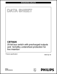 CBT6820 datasheet: 20-bit bus switch with precharged outputs and Schottky undershoot protection for live insertion CBT6820