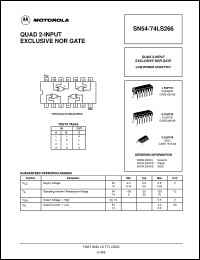 SN54LS266J datasheet: Quad 2-input exclusive NOR gate SN54LS266J