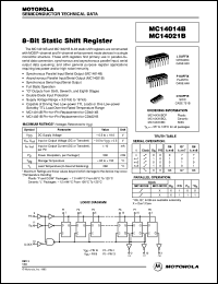 MC14014BCP datasheet: 8-bit static shift register MC14014BCP