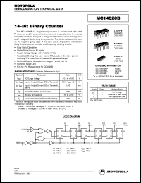 MC14020BCL datasheet: 14-bit binary counter MC14020BCL