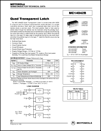 MC14042BCP datasheet: Quad transparent latch MC14042BCP