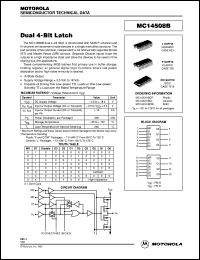 MC14508BCP datasheet: Dual 4-bit latch MC14508BCP