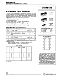 MC14512BCL datasheet: 8-channel data selector MC14512BCL