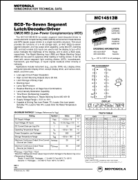 MC14513BCP datasheet: BCD-to-seven segment latch/decoder/driver MC14513BCP