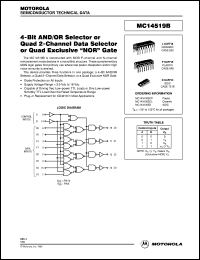 MC14519BCP datasheet: Quad exclusive NOR gate MC14519BCP