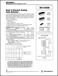 MC14529BD datasheet: Dual 4-channel analog data selector MC14529BD