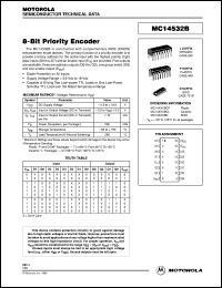 MC14532BCL datasheet: 8-bit priority encoder MC14532BCL