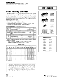 MC14532BD datasheet: 8-bit priority encoder MC14532BD