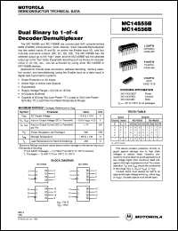 MC14555BD datasheet: Dual binary to 1-of-4 decoder/demultiplexer MC14555BD