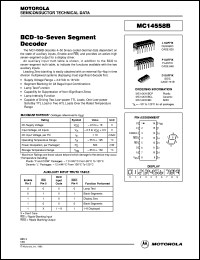 MC14558BCP datasheet: BCD-to-seven segment decoder MC14558BCP