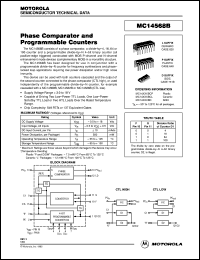 MC14568BCP datasheet: Phase comparator and programmable counter MC14568BCP