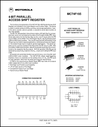 MC74F195D datasheet: 4-bit parallel access shift register MC74F195D