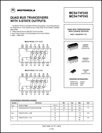 MC74F243D datasheet: Octal bus transceiver with 3-state outputs MC74F243D