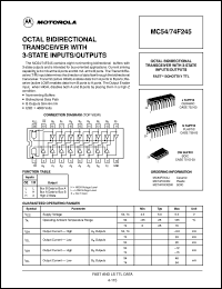 MC54F245J datasheet: Octal bus transceiver with 3-state outputs MC54F245J