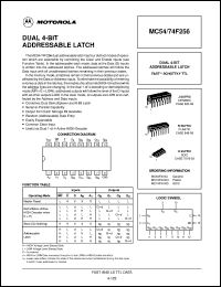 MC74F256D datasheet: Dual 4-bit addressable latch MC74F256D