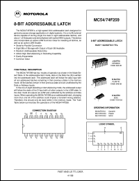 MC54F259J datasheet: 8-bit addressable latch MC54F259J