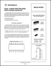 MC74F353N datasheet: Dual 4-input multiplexer with 3-state outputs MC74F353N