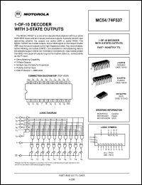 MC74F537DW datasheet: 1-of-10 decoder with 3-state outputs MC74F537DW
