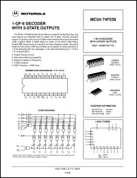 MC54F538J datasheet: 1-of-8 decoder with 3-state outputs MC54F538J