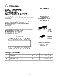 MC74F543N datasheet: Octal registered transceiver,non-inverting,3-state MC74F543N