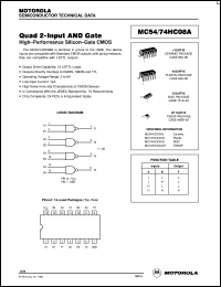 MC54HC08AJ datasheet: Quad 2-input AND gate MC54HC08AJ