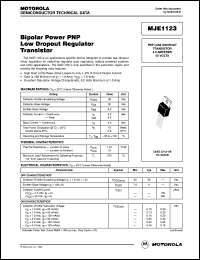 MJE1123 datasheet: Bipolar power PNP low dropout regulator transistor MJE1123