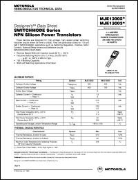 MJE13002 datasheet: NPN silicon power transistor MJE13002