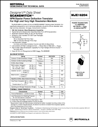 MJE16204 datasheet: NPN silicon power transistor MJE16204